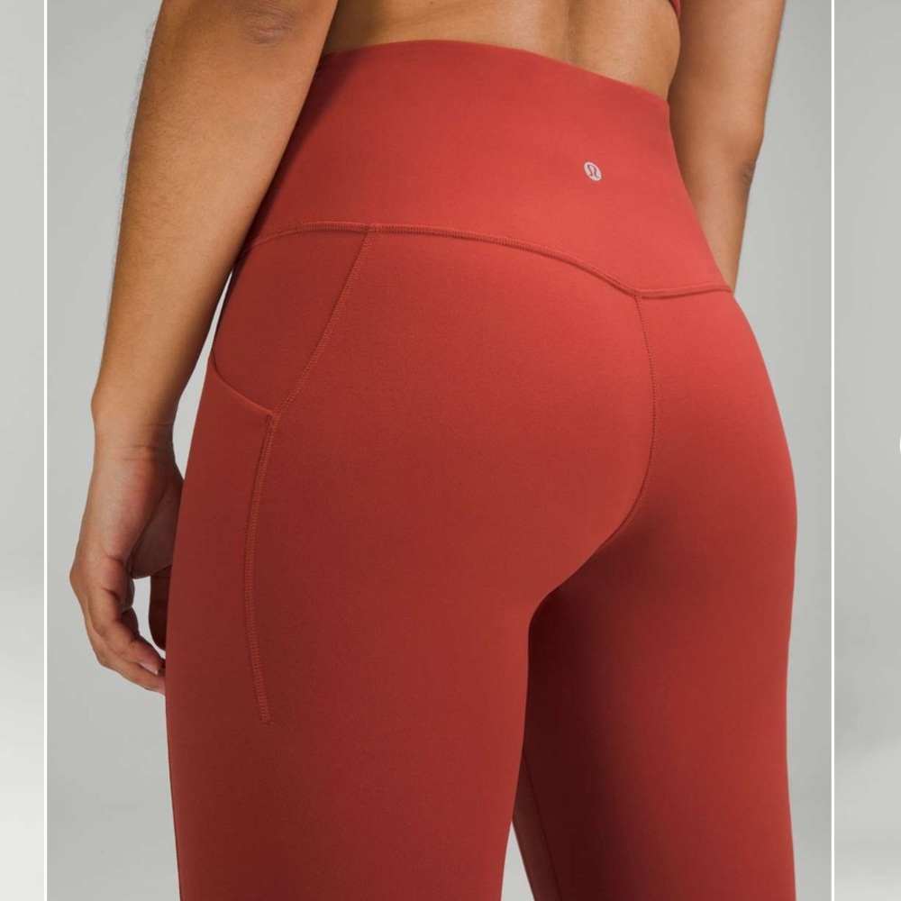 Lululemon align pants with pockets cayenne color red orange 25”